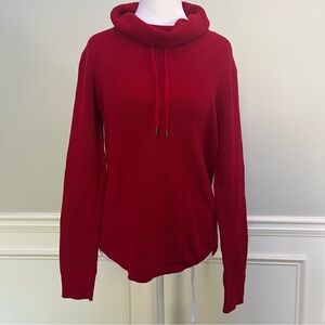 Lauren Ralph Lauren Red Cowl Neck Cotton Sweater Size M